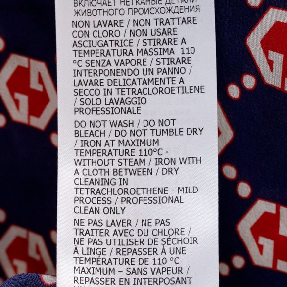 Gucci Navy and Red Monogram Silk Shirt - Picture 11 of 16